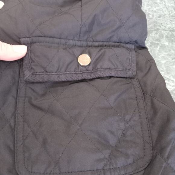 Charter Club Puffer Vest Womens Small Black Cheetah Sleeveless Diamond Quilt - Picture 3 of 10